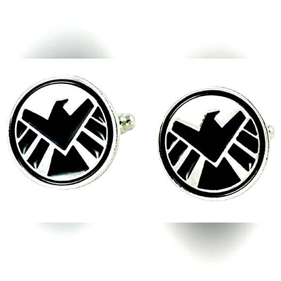NEW! 3Pc S.H.I.E.L.D Cufflinks & Tie Bar Set! Stainless Steel & Enamel. - Picture 11 of 12